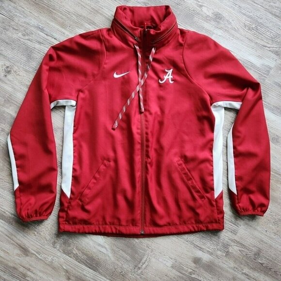 Nike Dri-Fit Alabama Crimson Tide Zip Stowaway Hood Track Jacket Womens Size M - Picture 1 of 16